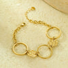 Fashion Women's Stainless Steel Circle Texture Electroplated Bracelet
