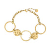 Fashion Women's Stainless Steel Circle Texture Electroplated Bracelet