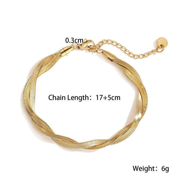 Fashion Women's Stainless Steel Geometric Bracelet With Microsetting