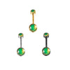 Fashion Women's Stainless Steel Geometric Doubleheaded Flash Navel Ring Dripping Oil Navel Piercing Jewelry