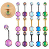 Fashion Women's Stainless Steel Geometric Doubleheaded Flash Navel Ring Dripping Oil Navel Piercing Jewelry
