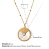 Fashion Women's 316L Stainless Steel Round Pendant Necklace With 18K Gold Plated Electroplating