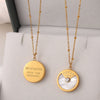 Fashion Women's 316L Stainless Steel Round Pendant Necklace With 18K Gold Plated Electroplating
