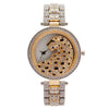 Fashion Women's Watch Set With Diamonds And Rhinestones Metal Round Leopard Style