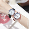 Fashion Women's Watch With Roman Pattern Leather Strap Metal Case And Round Dial