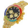 Fashion Women's Watch With Round Dial Alloy Case And Titanium Metal Clasp Set With Colored Diamonds