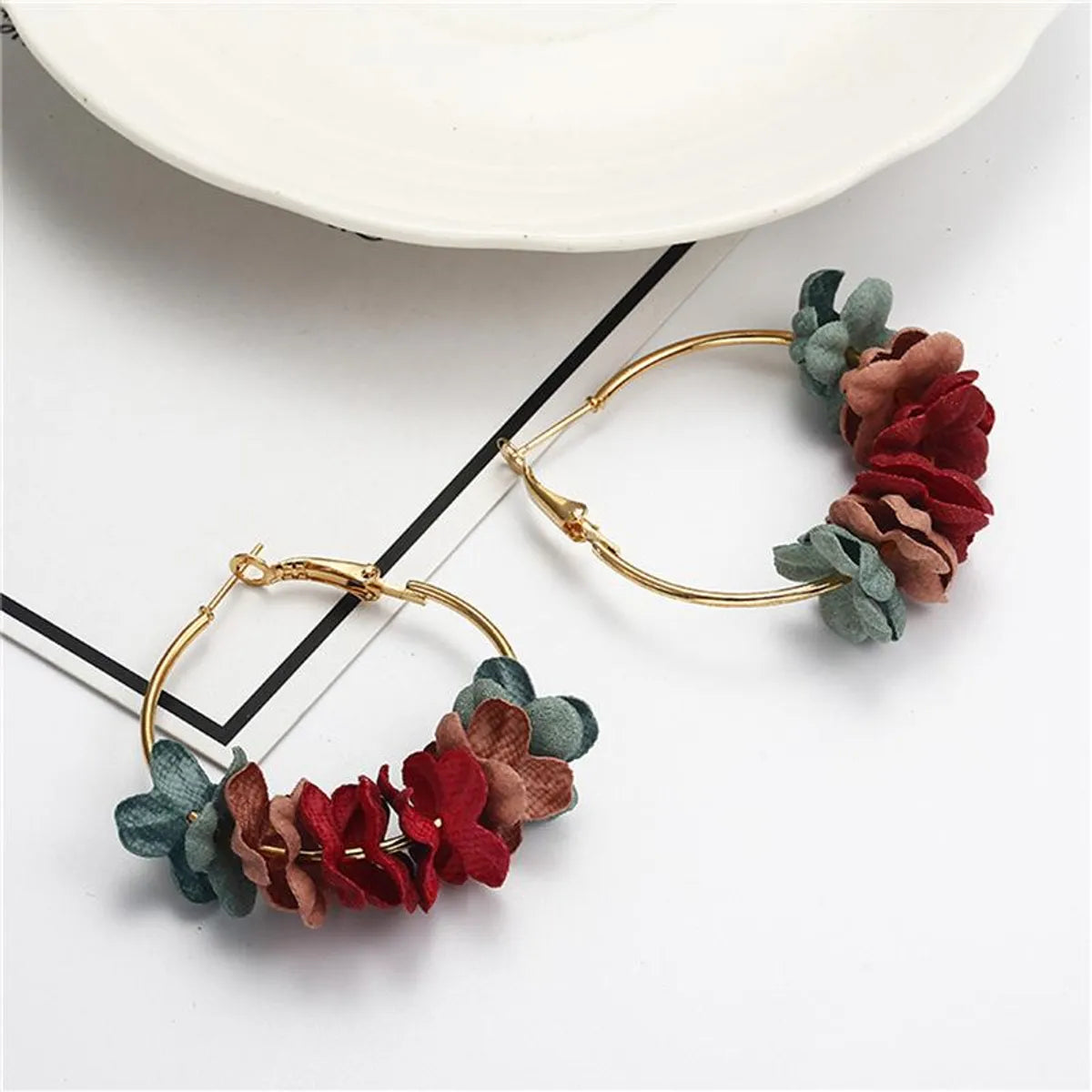 Fashion Wreath Earrings Flower Earrings Nhpf151935