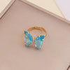 Fashion Zircon Butterfly Opening Adjustable Ring Wholesale