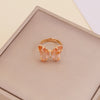 Fashion Zircon Butterfly Opening Adjustable Ring Wholesale