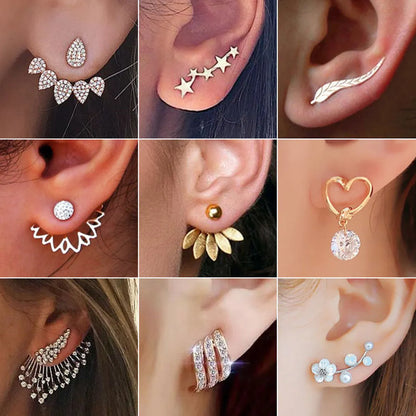 Fashion Geometric Plating Alloy Rhinestones Zircon Earrings