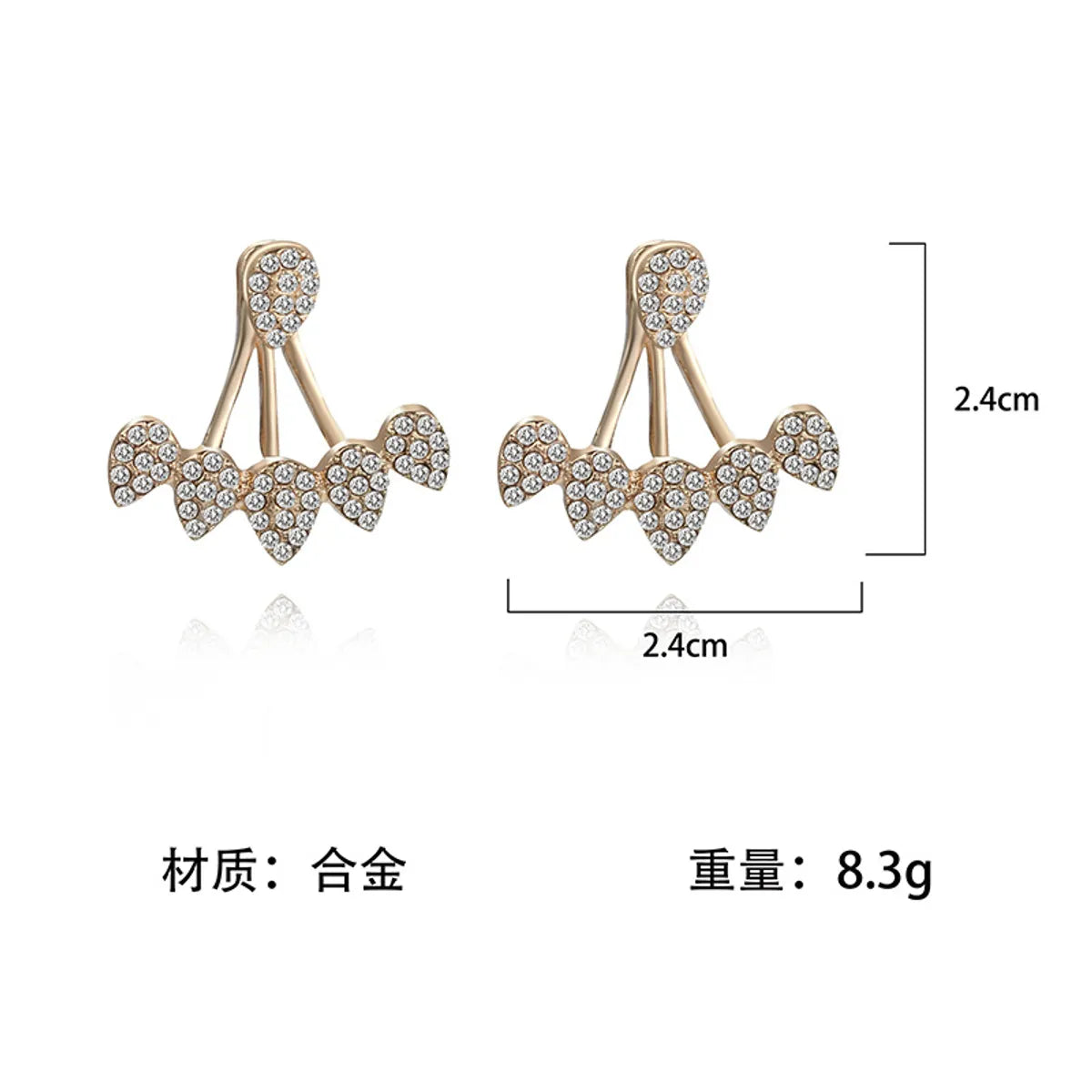 Fashion Geometric Plating Alloy Rhinestones Zircon Earrings