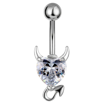 Fashion Zircon Little Devil Heart-shaped Navel Button Navel Nail