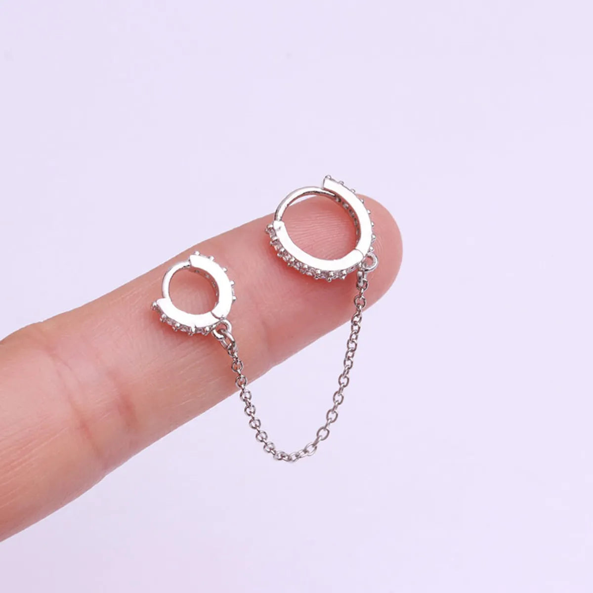 Fashion  Zircon Round Ear Buckle  Creative  Pierced Earrings