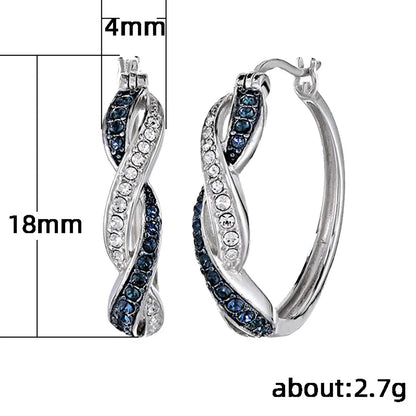 Fashion Zircon-studded Twisted Geometric Alloy Contrast Color Earrings Wholesale