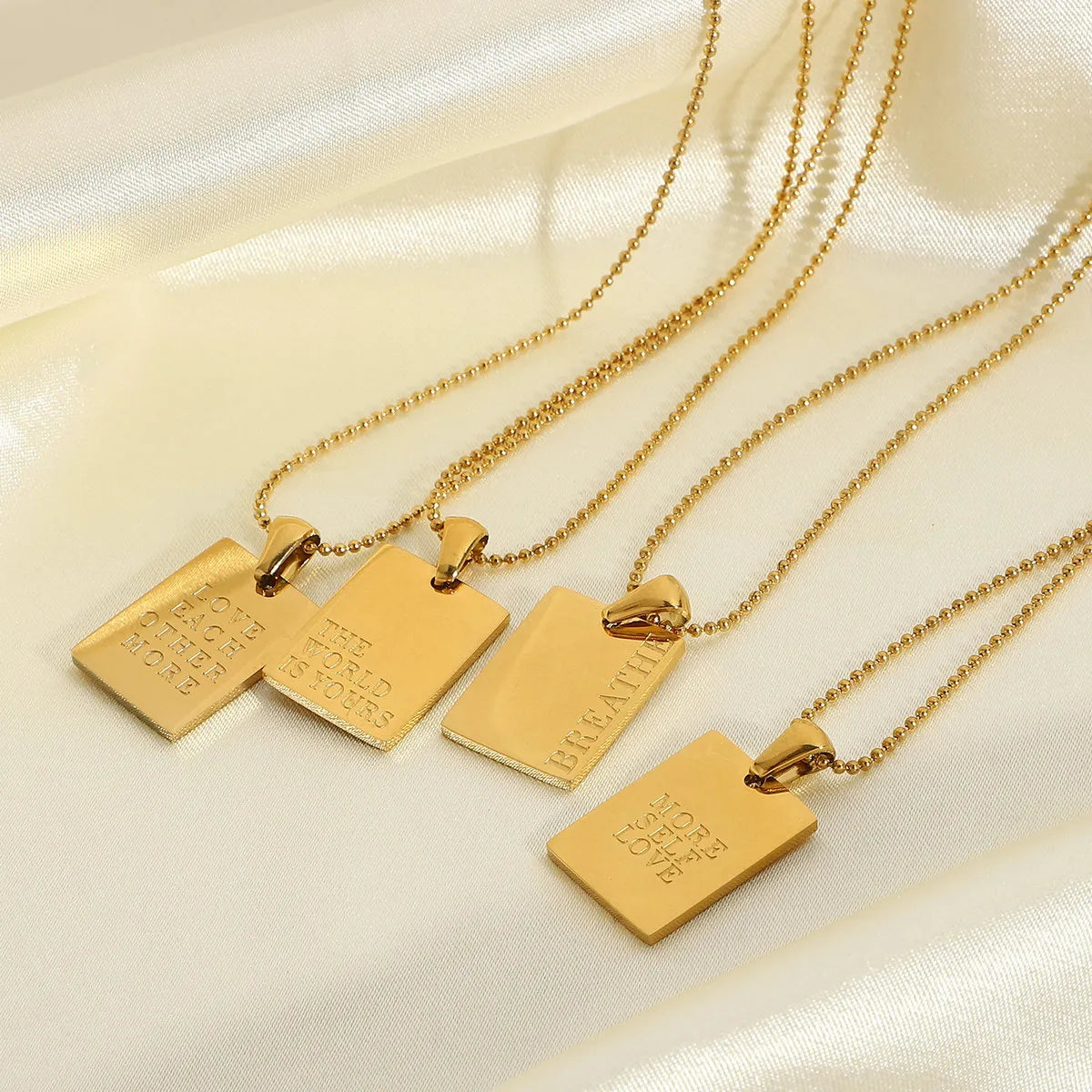 European And American Ins Internet Celebrity Necklace 18k Gold Stainless Steel Text Necklace For Women Fashion Trendy Style Necklace Jewelry