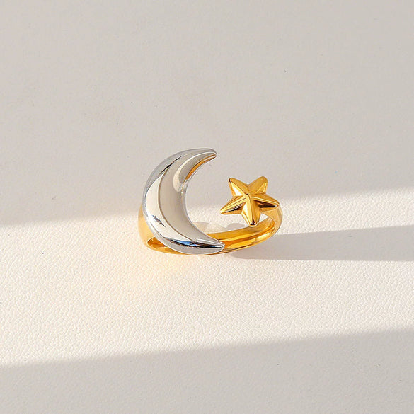 Fashionable Antique Electroplated Geometric Natural Semiprecious Stone Hexagonal Rhombus Ring Unisex Accessories
