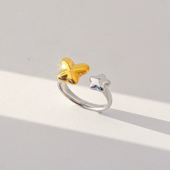Fashionable Antique Electroplated Geometric Natural Semiprecious Stone Hexagonal Rhombus Ring Unisex Accessories