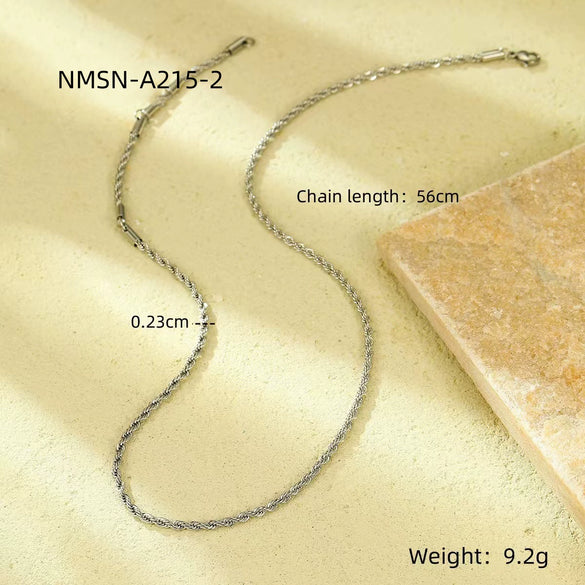 Fashionable Braided Keel Flower Basket Chain Stainless Steel Goldplated Necklace For Women