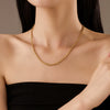 Fashionable Braided Keel Flower Basket Chain Stainless Steel Goldplated Necklace For Women