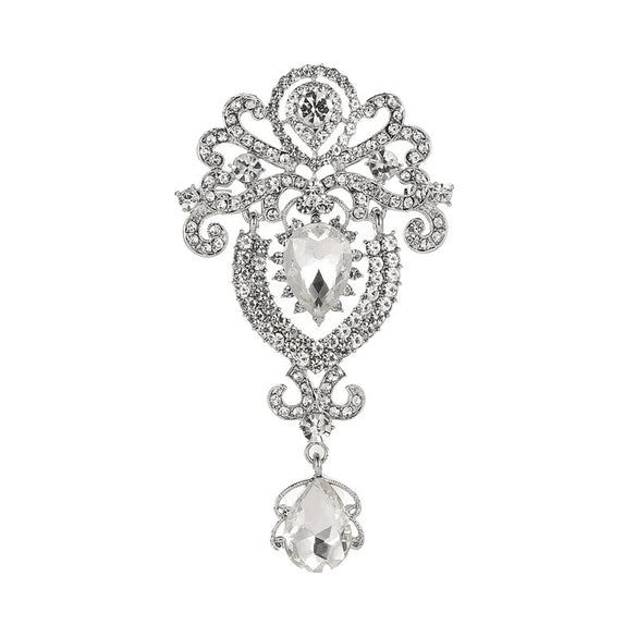 Fashionable Brooch For Men And Women Alloy Material With Crown Shaped Design And Diamond Inlaid Processing