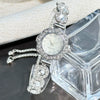 Fashionable Chalcedony Diamond Women's Alloy Watch With Round Dial And Pullout Bracelet