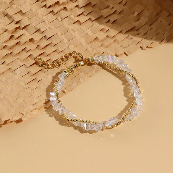 Fashionable Colorful Conch And Starfish Beaded Necklace And Bracelet Set With Imitation Pearls Porcelain Pendant Sea Life Pattern Electroplating For Women