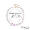 Fashionable Colorful Conch And Starfish Beaded Necklace And Bracelet Set With Imitation Pearls Porcelain Pendant Sea Life Pattern Electroplating For Women
