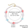 Fashionable Colorful Conch And Starfish Beaded Necklace And Bracelet Set With Imitation Pearls Porcelain Pendant Sea Life Pattern Electroplating For Women