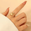 Fashionable Cool Trendy Women's Copper Inlaid Zirconium Cat's Eye Sunflower Ring Electroplated