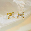 Fashionable Copper Zircon Butterfly Ear Clip For Women No Ear Holes With Animal Pattern