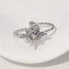 Fashionable Diamond Encrusted Star Shaped Stainless Steel Open Ring With Electroplating For Women Simple And Personalized Design