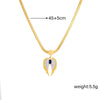 Fashionable Diamond Wing Pendant Stainless Steel Goldplated Necklace With Snake Bone Chain