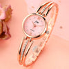 Fashionable Diamondencrusted Alloy Bracelet Watch For Women With Round Dial And Stainless Steel Strap And Clasp