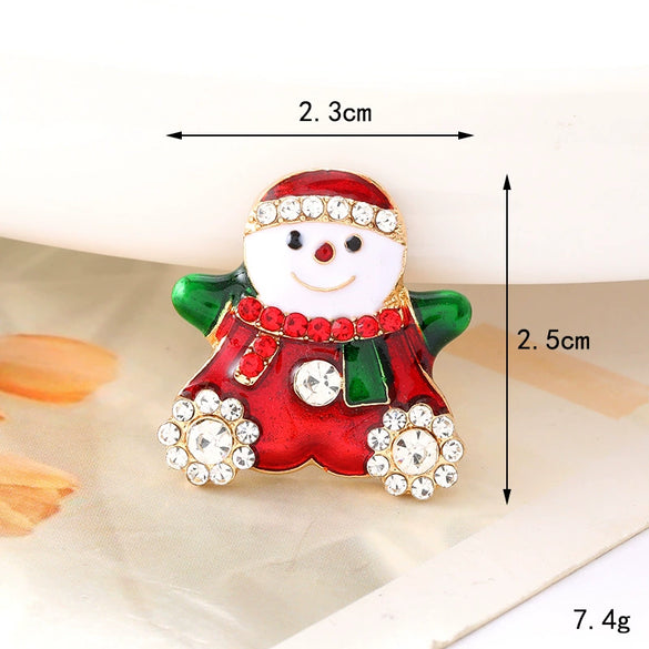 Fashionable Diamondencrusted Christmas Tree Zinc Alloy Clothing Accessories With Dripping Oil Process For Diy Snowman Clogs