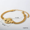 Fashionable Diamondencrusted Tree Of Life Bracelet Unisex Stainless Steel 18K Gold Plated Geometric Simple Style Jewelry