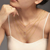 Fashionable Doublelayer Love Cnc Inlaid Zircon Stainless Steel And Titanium Steel Necklace With Geometric Design And Electroplating Treatment