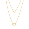 Fashionable Doublelayer Love Cnc Inlaid Zircon Stainless Steel And Titanium Steel Necklace With Geometric Design And Electroplating Treatment