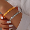 Fashionable Elegant High Rise Jewelry Bamboo Stitching 316L Stainless Steel Goldplated Bracelet With Plant Flowers Design And Electroplating Process