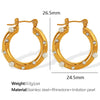 Fashionable Elegant Highend Women's 316L Stainless Steel Cshaped Geometric Earrings With Electroplating Design