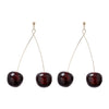Fashionable Elegant Long Wine Red Cherry Geometric Earrings Made Of Alloy With Electroplating Design For Women In Autumn And Winter