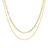 Fashionable Elegant Simple Allmatch Double Layer Stacked Women's Necklace Titanium Steel 18K Gold Plated Geometric Electroplated