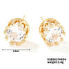 Fashionable Exquisite Gold Electroplated Titanium Steel Copper Earrings With Crown Pattern And Super Flash Zircon