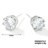 Fashionable Exquisite Gold Electroplated Titanium Steel Copper Earrings With Crown Pattern And Super Flash Zircon