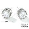 Fashionable Exquisite Gold Electroplated Titanium Steel Copper Earrings With Crown Pattern And Super Flash Zircon