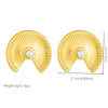 Fashionable Fanshaped Pearl Stainless Steel Goldplated Earrings For Women