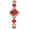 Fashionable Fresh Style Women's Alloy And Stainless Steel Rhinestone Fourleaf Clover Bracelet Watch