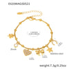 Fashionable Geometric Stainless Steel Goldplated Ferris Wheel Heart Bow Multiaccessory Bracelet And Anklet For Women