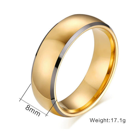 Fashionable Geometric Twotone 18K Gold Electroplated Stainless Steel Ring For Men And Women