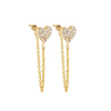 Fashionable Heartshaped Diamond Zircon Onepiece Earrings For Women