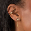 Fashionable Heartshaped Diamond Zircon Onepiece Earrings For Women